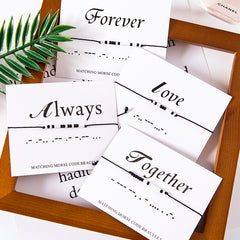 G.YCX LOVE FOREVER Morse Code Bracelets Matching Couple Miyuki Jewelry Adjustable Rope Custom Name Bracelet for Women Sister