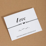 G.YCX LOVE FOREVER Morse Code Bracelets Matching Couple Miyuki Jewelry Adjustable Rope Custom Name Bracelet for Women Sister