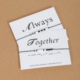 G.YCX LOVE FOREVER Morse Code Bracelets Matching Couple Miyuki Jewelry Adjustable Rope Custom Name Bracelet for Women Sister