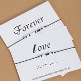 G.YCX LOVE FOREVER Morse Code Bracelets Matching Couple Miyuki Jewelry Adjustable Rope Custom Name Bracelet for Women Sister