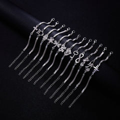 12 Styles Silver Charm Bracelets Owl Dragonfly Butterfly Animal Chain Bracelets Love Heart Palm Bangles Wedding Jewelry Gift