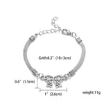 12 Styles Silver Charm Bracelets Owl Dragonfly Butterfly Animal Chain Bracelets Love Heart Palm Bangles Wedding Jewelry Gift