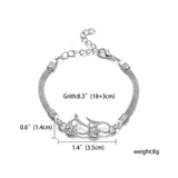 12 Styles Silver Charm Bracelets Owl Dragonfly Butterfly Animal Chain Bracelets Love Heart Palm Bangles Wedding Jewelry Gift